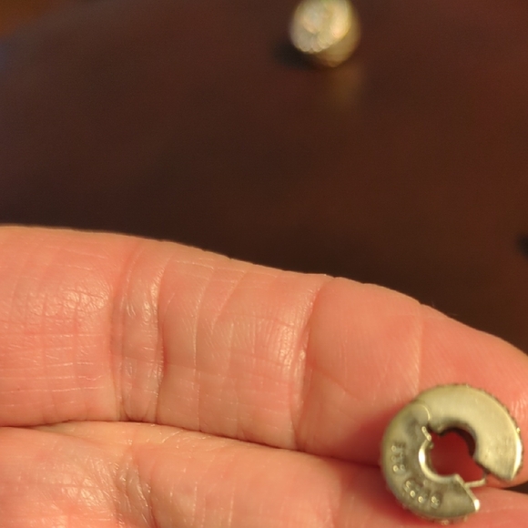 Pandora Charm Sterling Silver With Two Spacers , Rhinestone Accents. - Picture 7 of 9